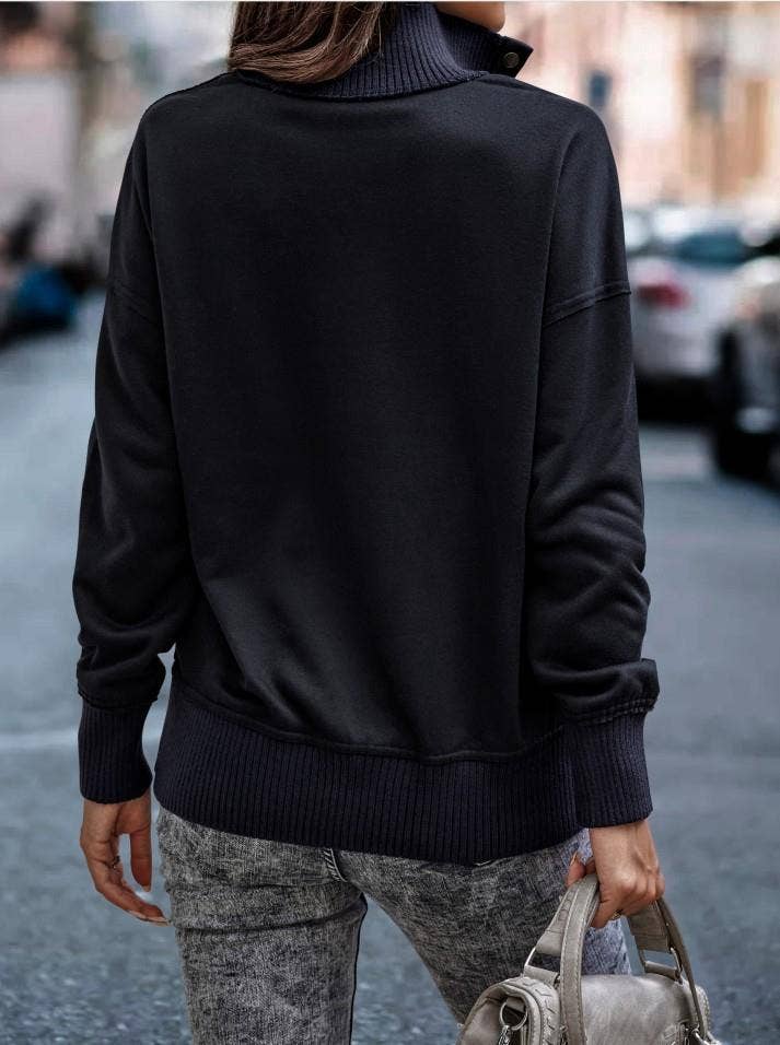 eLook - Wholesale Sweatshirt - Women's - SZ1-SW9112 Exposed Seam Henley Snap Sweatshirt2