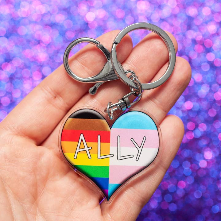Ally LGBTQ+ keychain for wholesale by Crafty Queer Studio