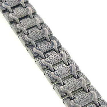 Silver Insanity - Vendita all'ingrosso Bracciali a catena e a maglie - Braccialetto da uomo con maglie in titanio per terapia magnetica, 20,3 cm1