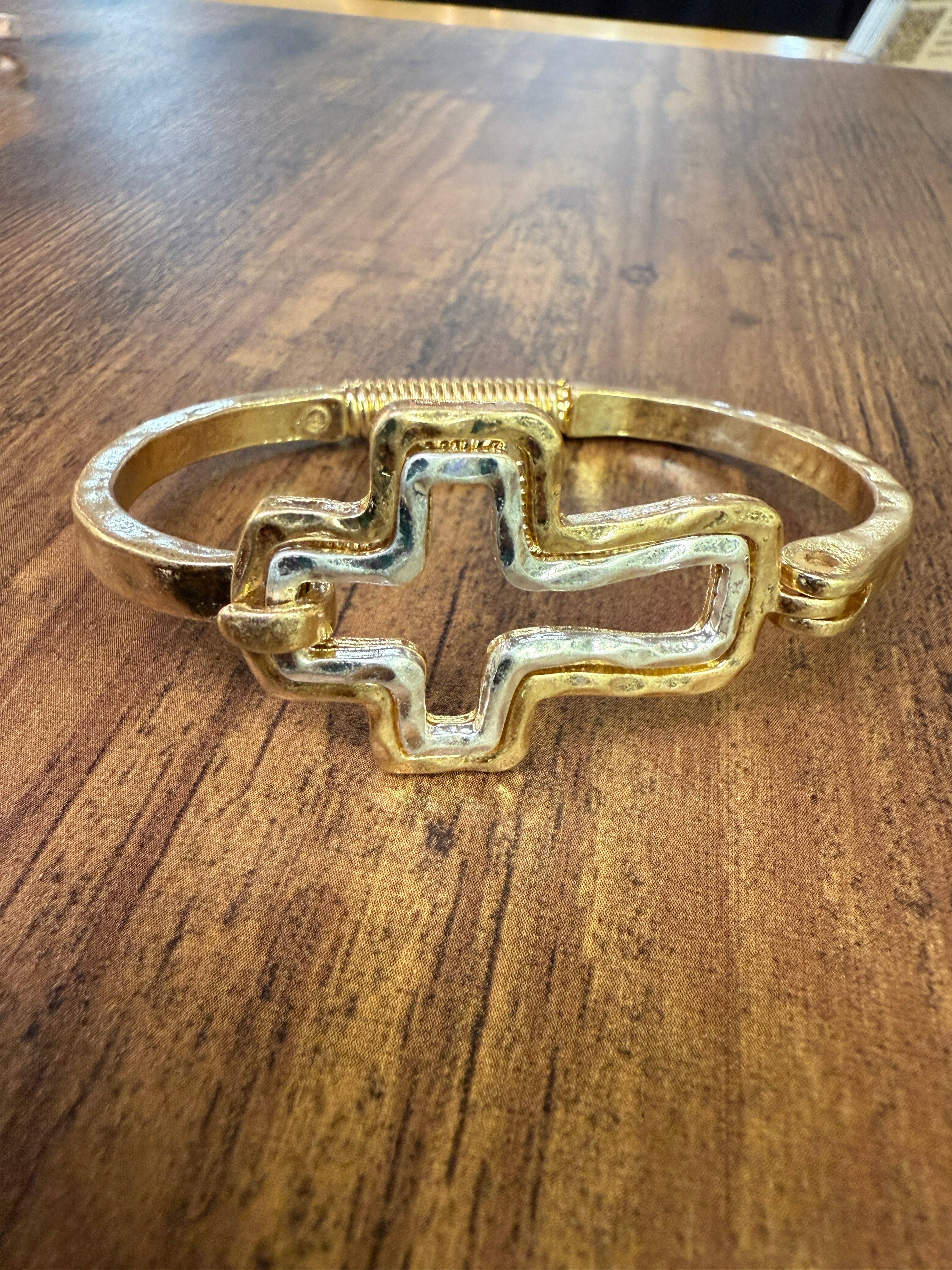 Paco Designs - Wholesale Cuff Bracelet - Beautiful Mixed Metal Cross Cuff Bracelet Gold OR Silver0