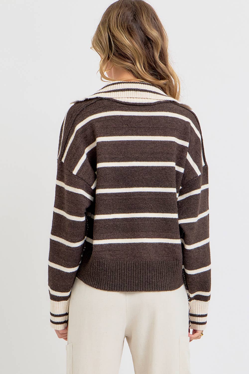 Sweet Lovely by Jen - Wholesale Knit Sweater - Women's - STRIPED EVERYDAY  KNIT SWEATER30