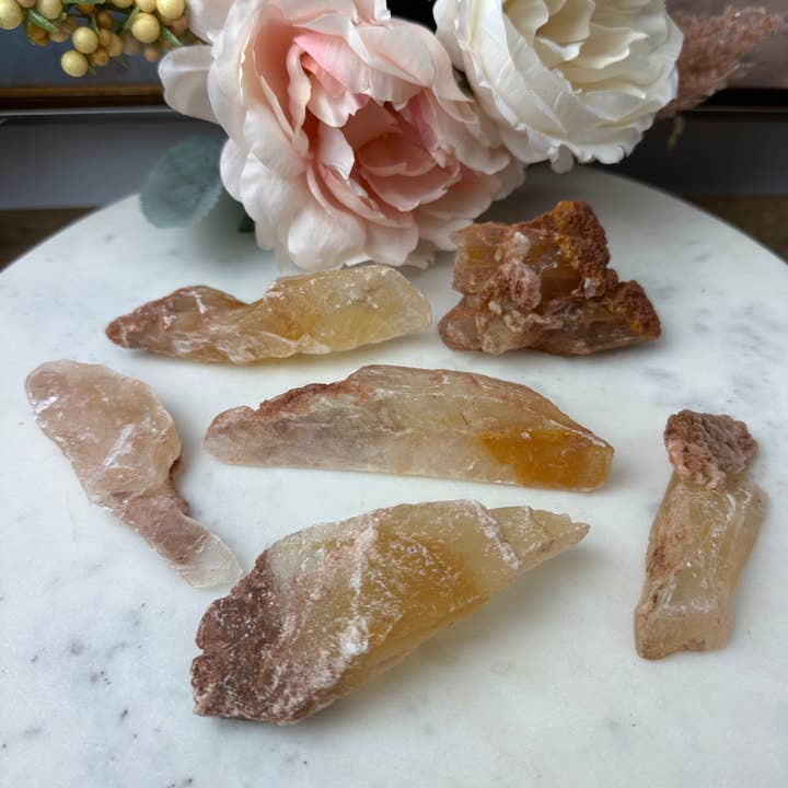 Crystal Joys Wholesale - Wholesale Spiritual Stone/Crystal - Golden Phantom Selenite Rough 2-4"