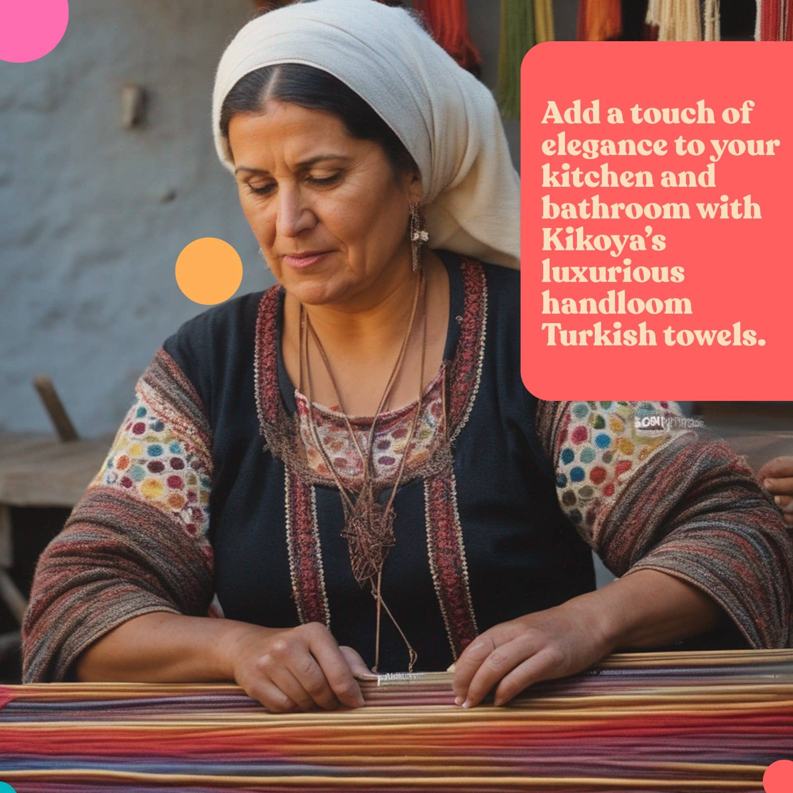 Kikoya – wholesale Handduk – Handvävda turkiska handdukar med pompom, vintage bohemisk stil20