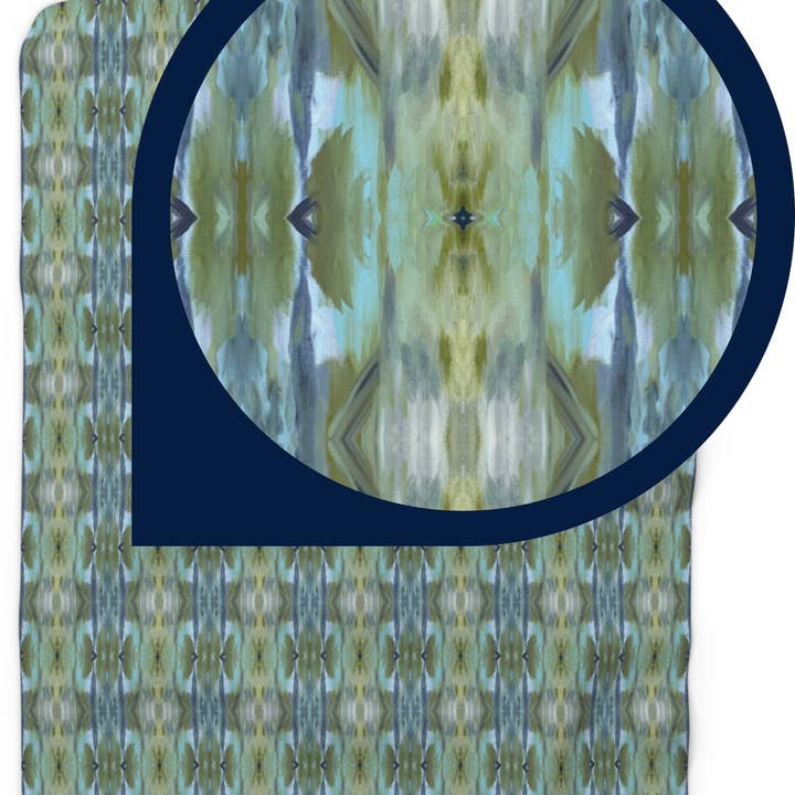 Sherpa Throw / Blanket: Green / Blue Geometric (TO/P7) for wholesale by PALMER K Designs