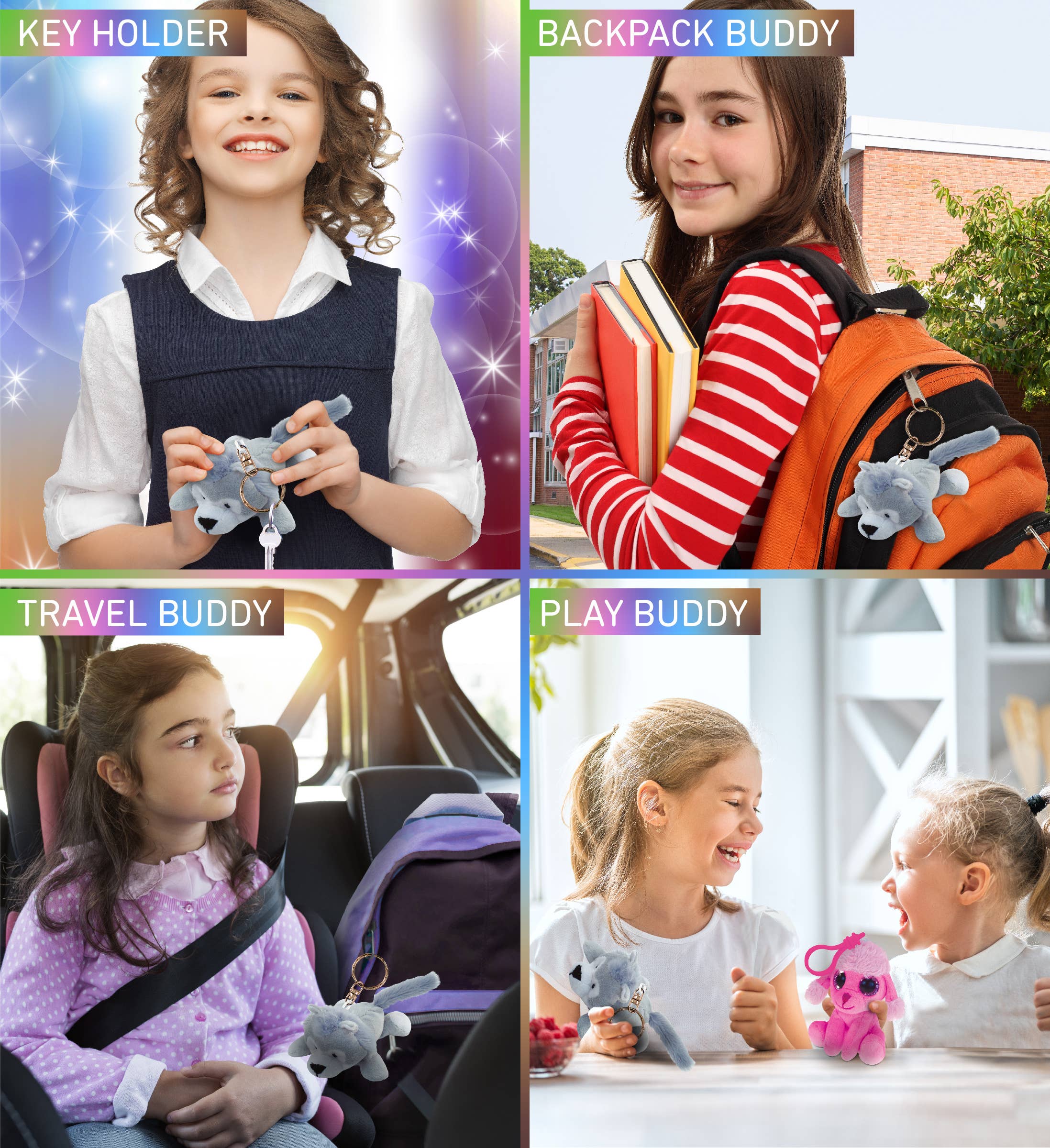 Cota Global - Wholesale Stuffed/plush toy – Kids & baby - Plush Keychain - Wolf2