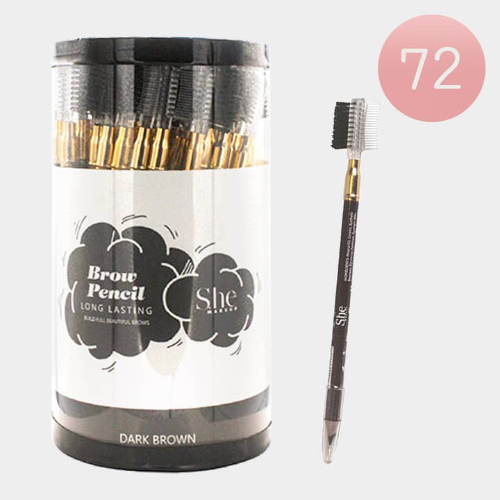 Sensibling Corp. - Wholesale Eyebrow Pencil/Filler - 72PCS - Long Lasting Dark Brown Pencil Eyebrows