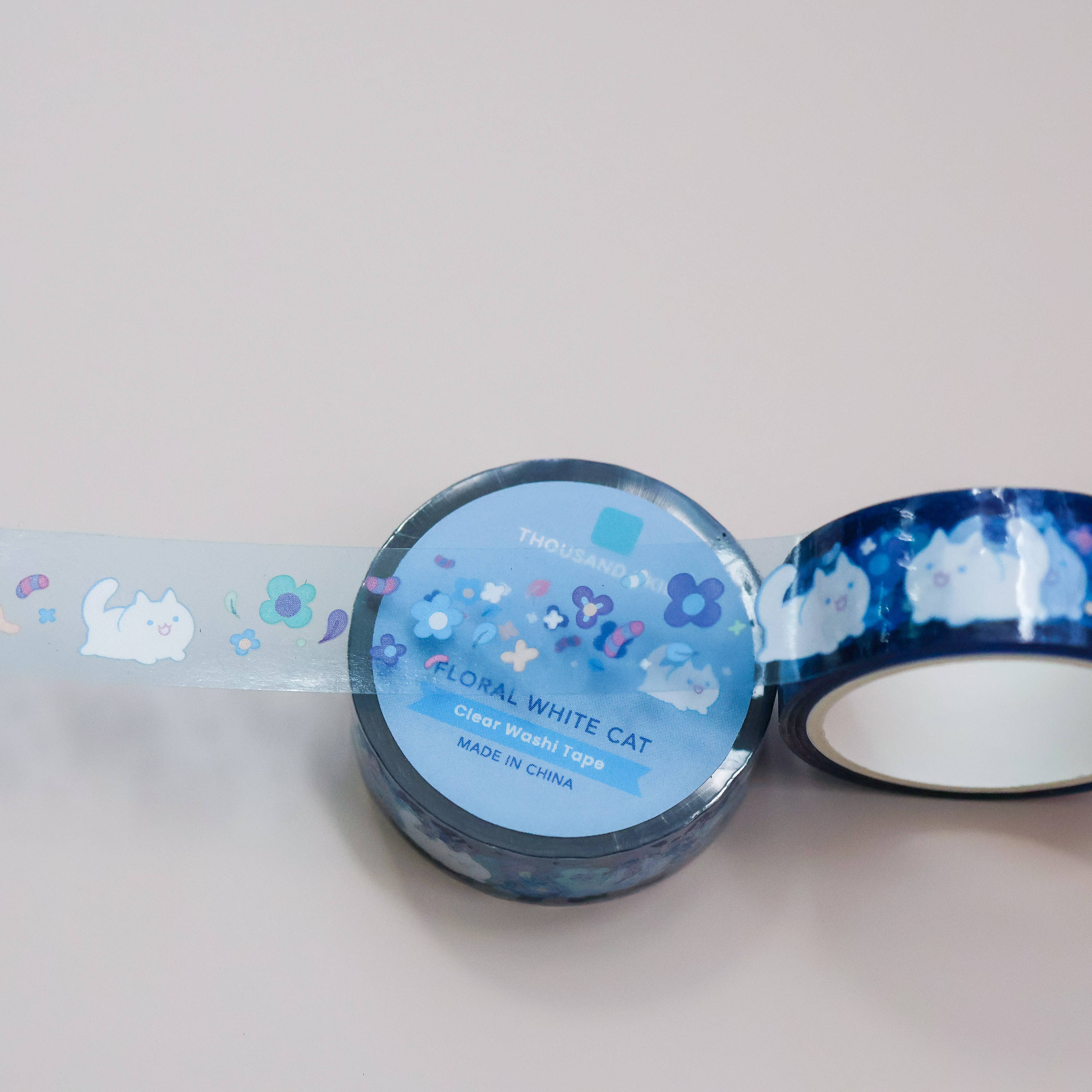 Thousand Skies - Wholesale Tape - PET Tape (Transparent) Floral White Cat3