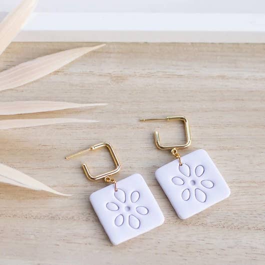 Square Hoop Clay Örhängen för wholesale av Blushes and Neutrals