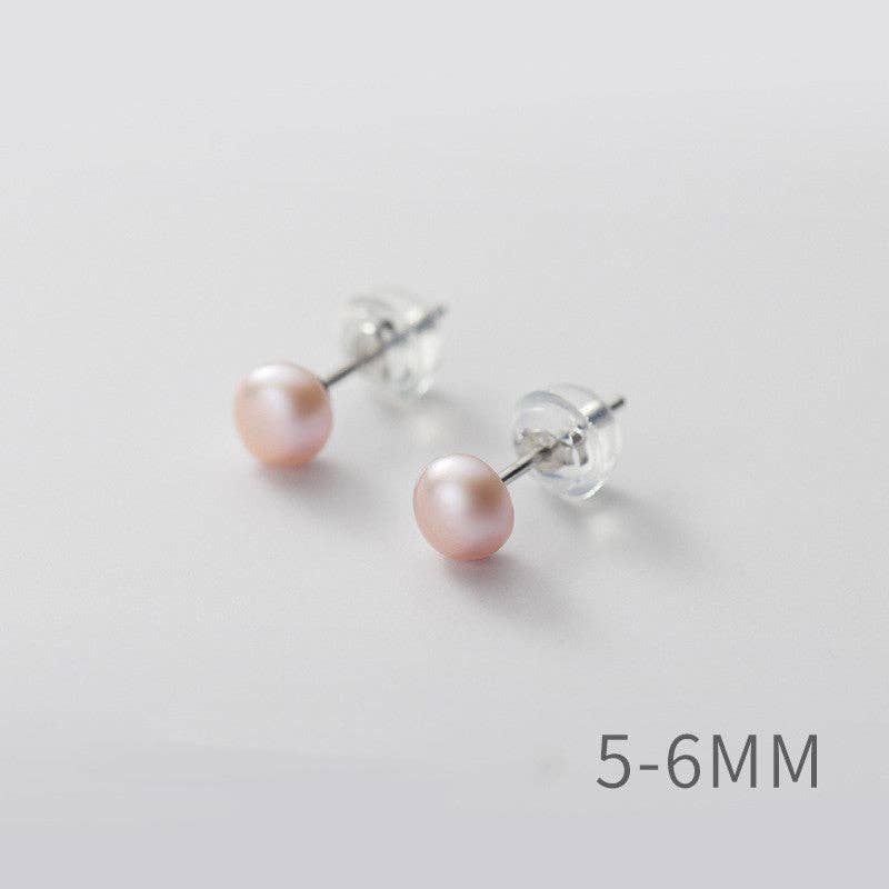 Perimade & Co. LLC - Wholesale Stud/Post Earrings - White Pink Purple Pearl Stud Earrings in 925 Sterling Silver15