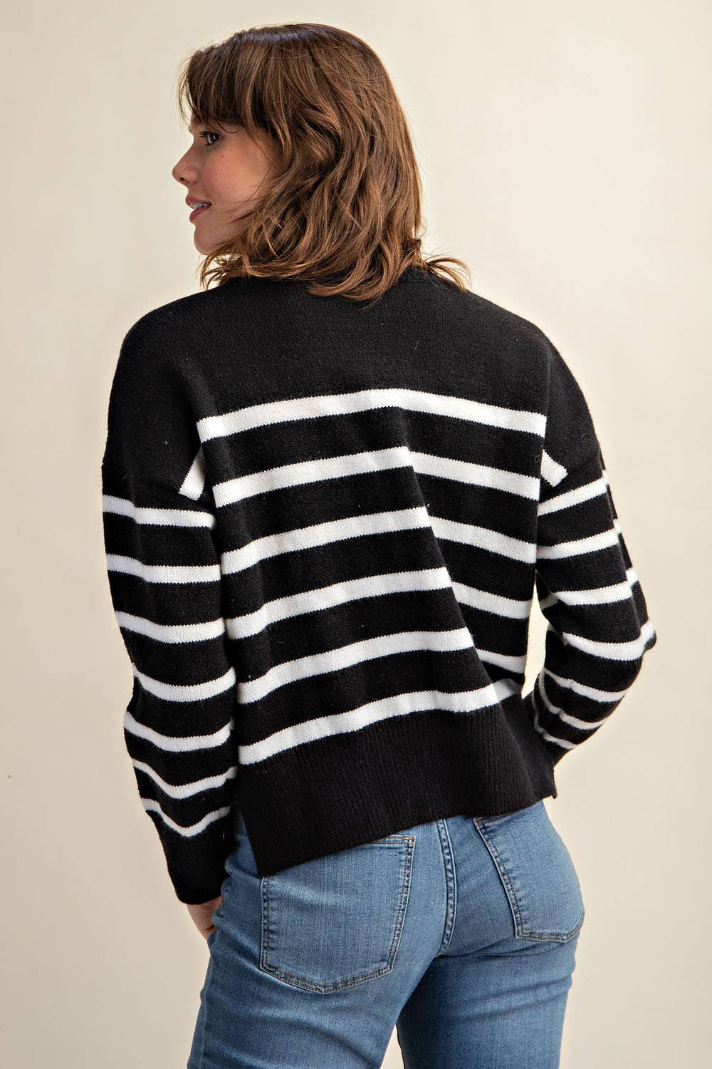 Sweet Generis - Wholesale Knit Sweater - Women's - CLASSIC STRIPE OVERSIZE PULLOVER12