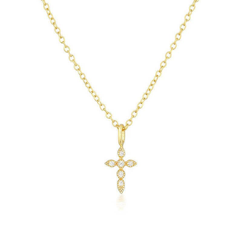 Perimade & Co. LLC - Wholesale Pendant/Charm Necklace - Dainty Cross Charm Pendant Necklace in 925 Sterling Silver0