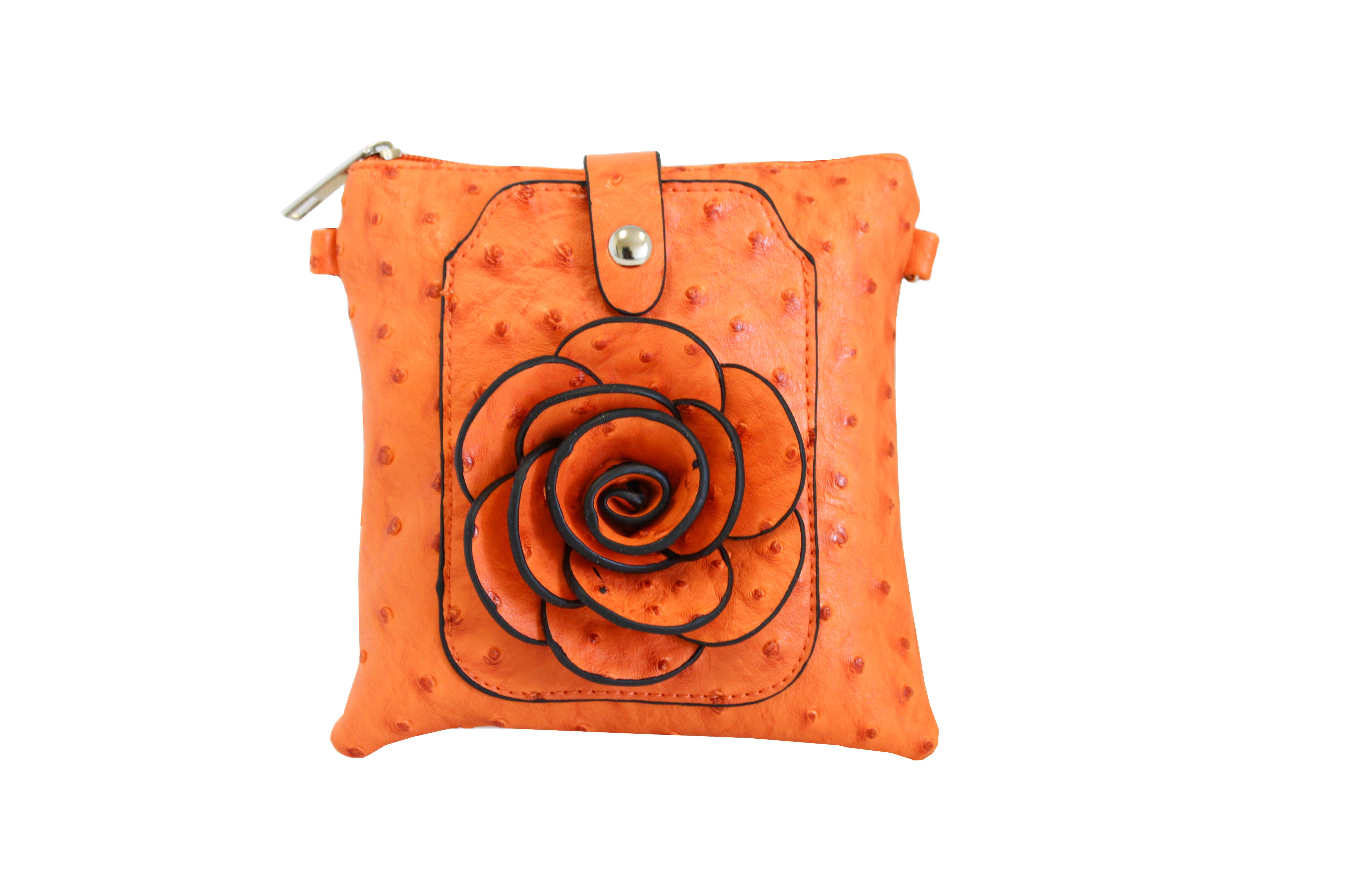 22 Tote - Vendita all'ingrosso Borsa a tracolla - Donna - Borsetta a tracolla per cellulare con fiore di struzzo13