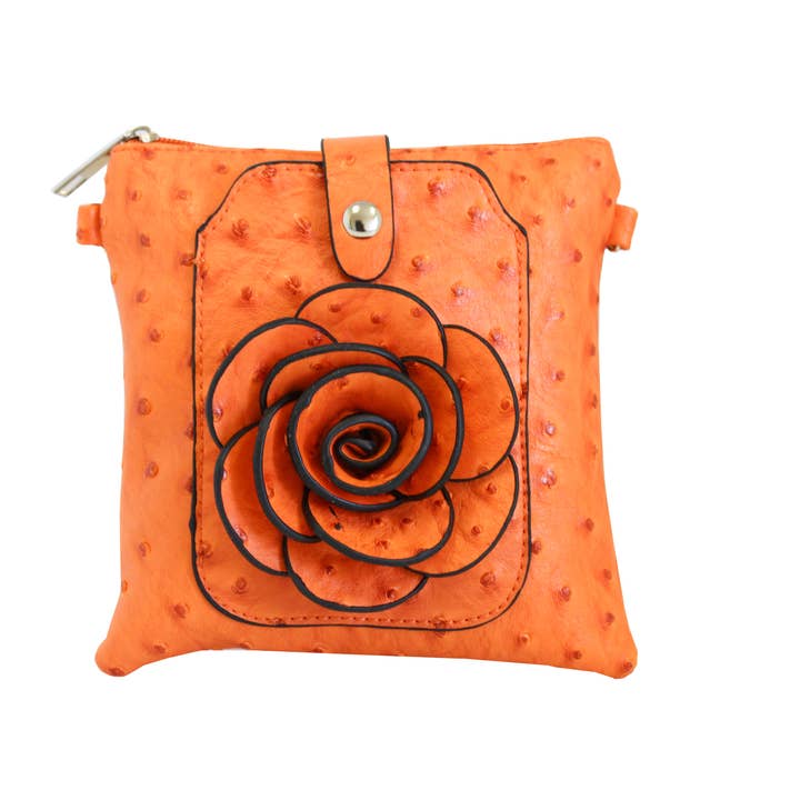 22 Tote - Vendita all'ingrosso Borsa a tracolla - Donna - Borsetta a tracolla per cellulare con fiore di struzzo13