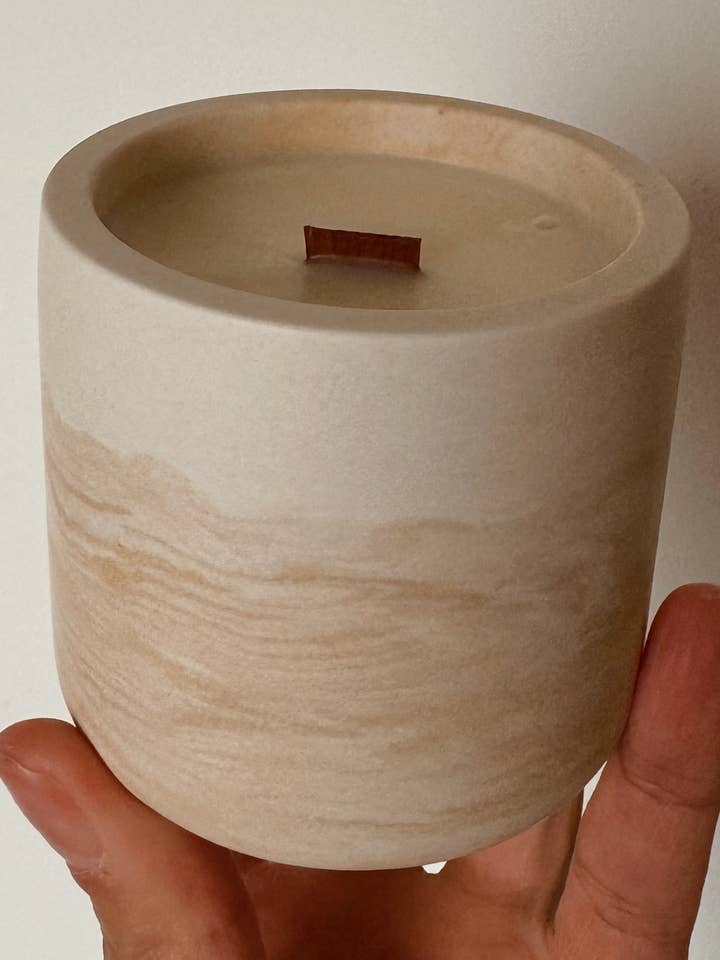 Frasco de vela artesanal jesmonite mármore cera de soja por atacado de My Milky Candle