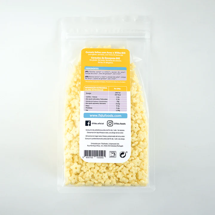 Fidu – wholesale Frukostflingor – Crispystars flingor - glutenfria, allergifria, ekologiska - 225 g1