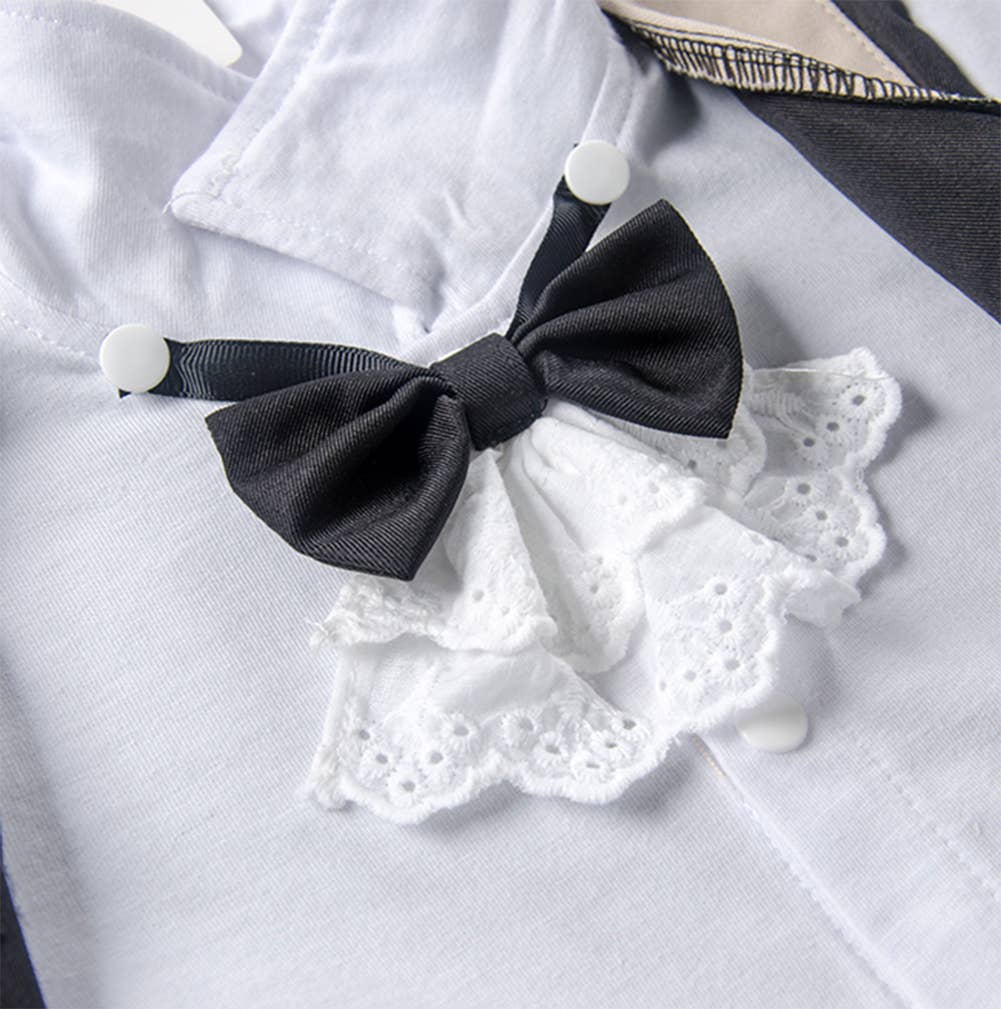 Fennco Styles – wholesale Byxdress - Baby – Grå Tux Bomulls Baby Romper3