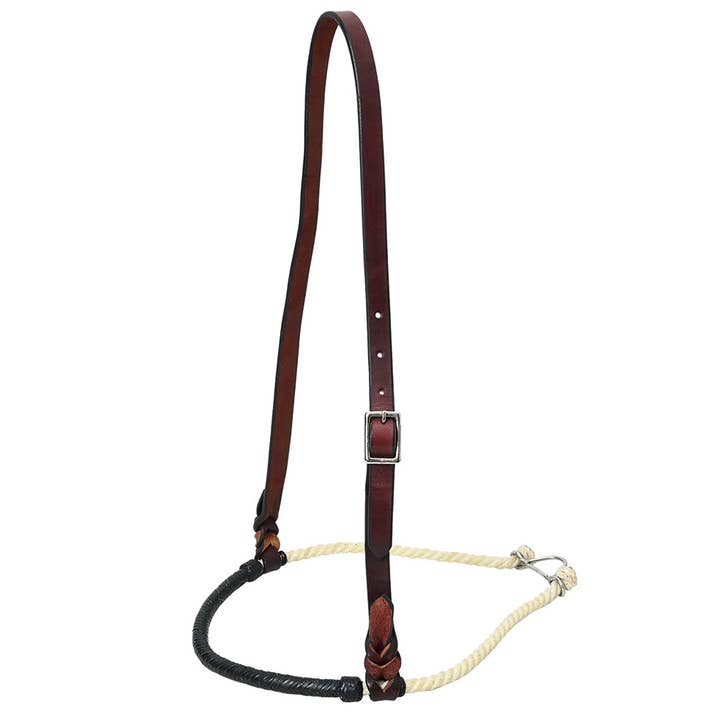 HILASON - Wholesale Horseback Riding Gear - Western Horse Round Nose Caveson Genuine Leather Noseband