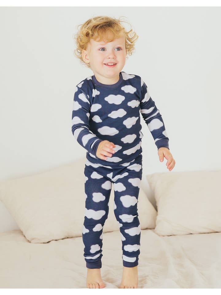 Marine Pyjama à manches longues en modal Navy Cloud en vente sur Faire3