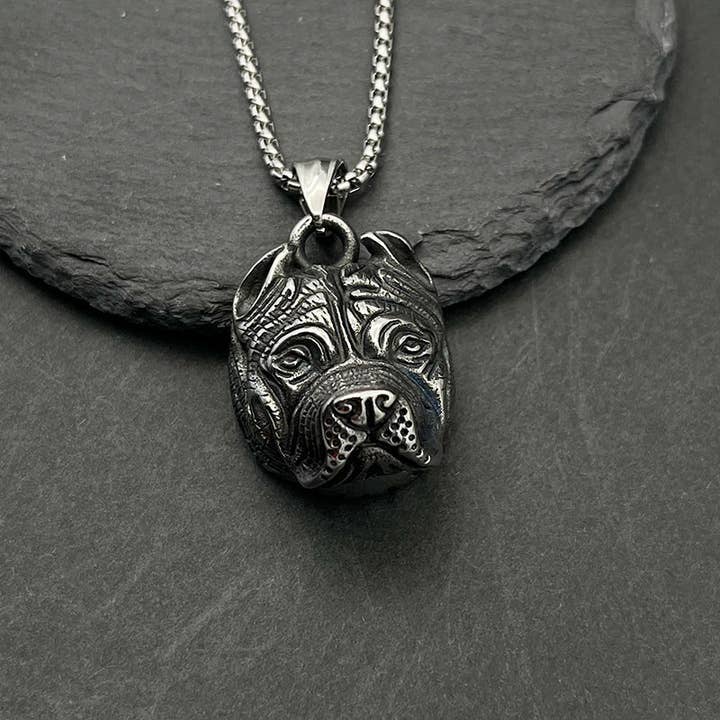 GemMeet - Wholesale Pendant/Charm Necklace - DIY Shar Pei Stainless Steel Pet Necklace 0