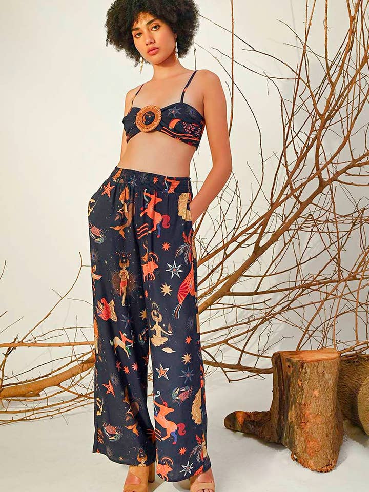 Ensemble de 6 pantalons à imprimé céleste Dark Night (S, M, L) pour la vente par America & Beyond