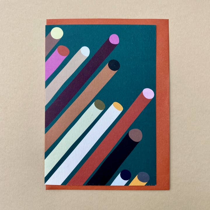 affiliate:107 Column Graphic Colourful Art Greeting Card for wholesale by Pavilion