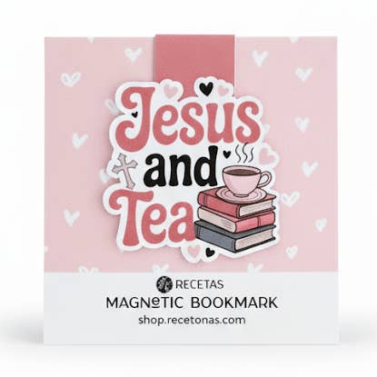 Jesus and Tea Magnetic Bookmark for wholesale by Recetas PSD, LLC
