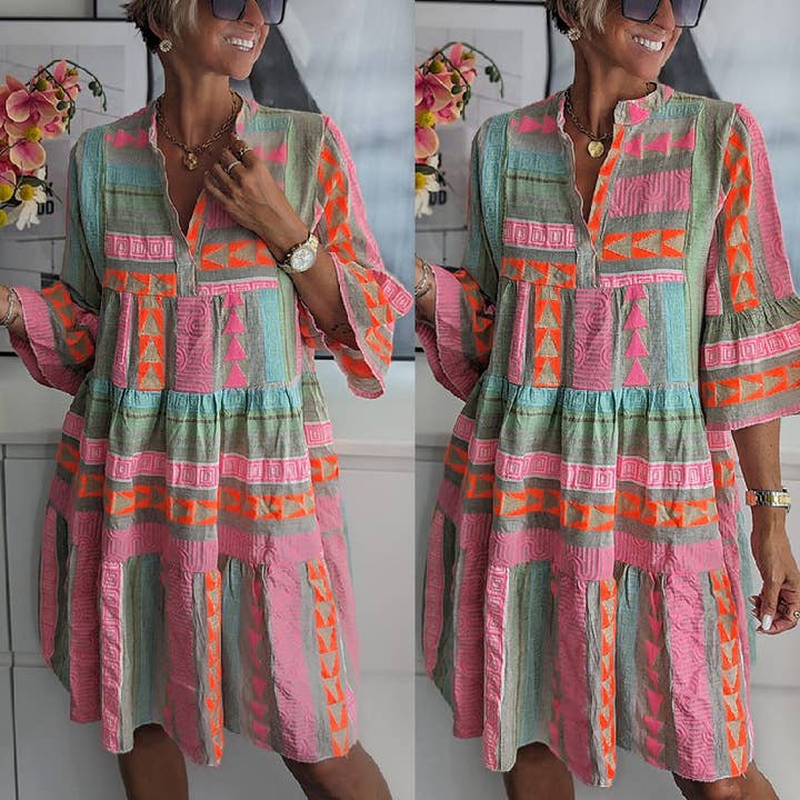 As Shown 2025 NEW European Fall Dresses Prints Global Style for wholesale on Faire