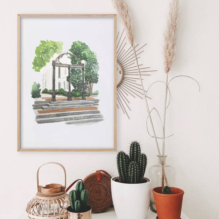 Studio Miller - Wholesale Art Print - Athens Arch University of Georgia Watercolor Art Print
