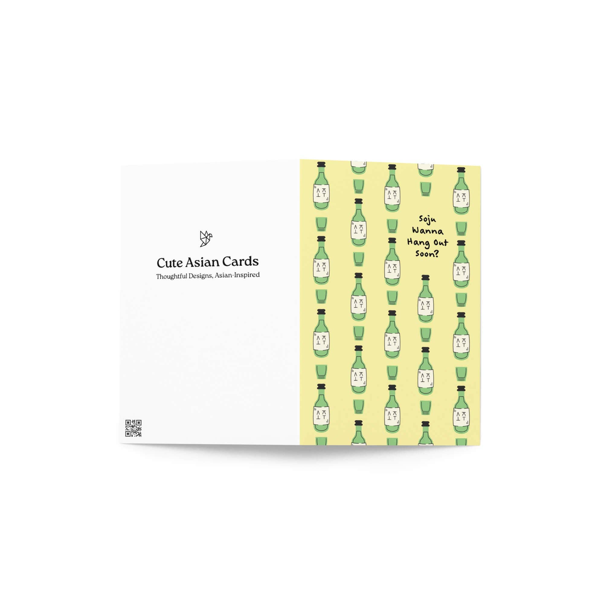 Cute Asian Cards - Wholesale Friendship Card - Soju Wanna Hang Out | Korean Alcohol Spirit Drinking Friends Asian Card3
