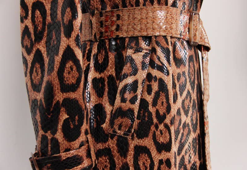 stampa leopardo Cardigan impermeabile con lacci in stile British chic in vendita all'ingrosso su Faire8