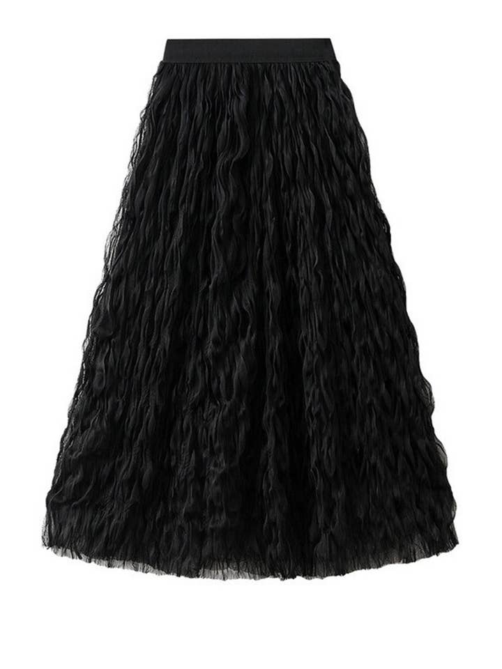 Miss Sparkling - Wholesale Skirt – Women’s - Midi Pleated Mesh Skirt1