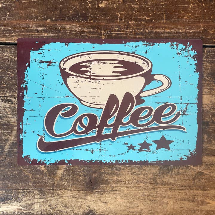 The British Metal Signs Company – Sinal por atacado – Caneca de Café Retro Cafe Hot Drink - Metal Vintage Wall Sign2
