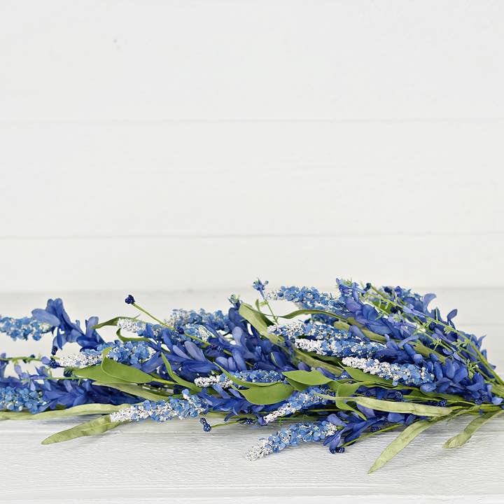 Impressive Enterprises, Inc. - Wholesale Artificial Flowers - 35603-28inL Teardrop-Blue Bonnet Flower with Heather