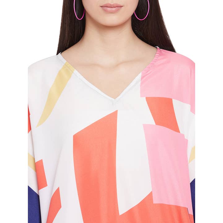 GYPSIE BLU - Wholesale Kaftan - Women's - Abstract Printed Multicolor Polyester Kaftan Dress for Women1