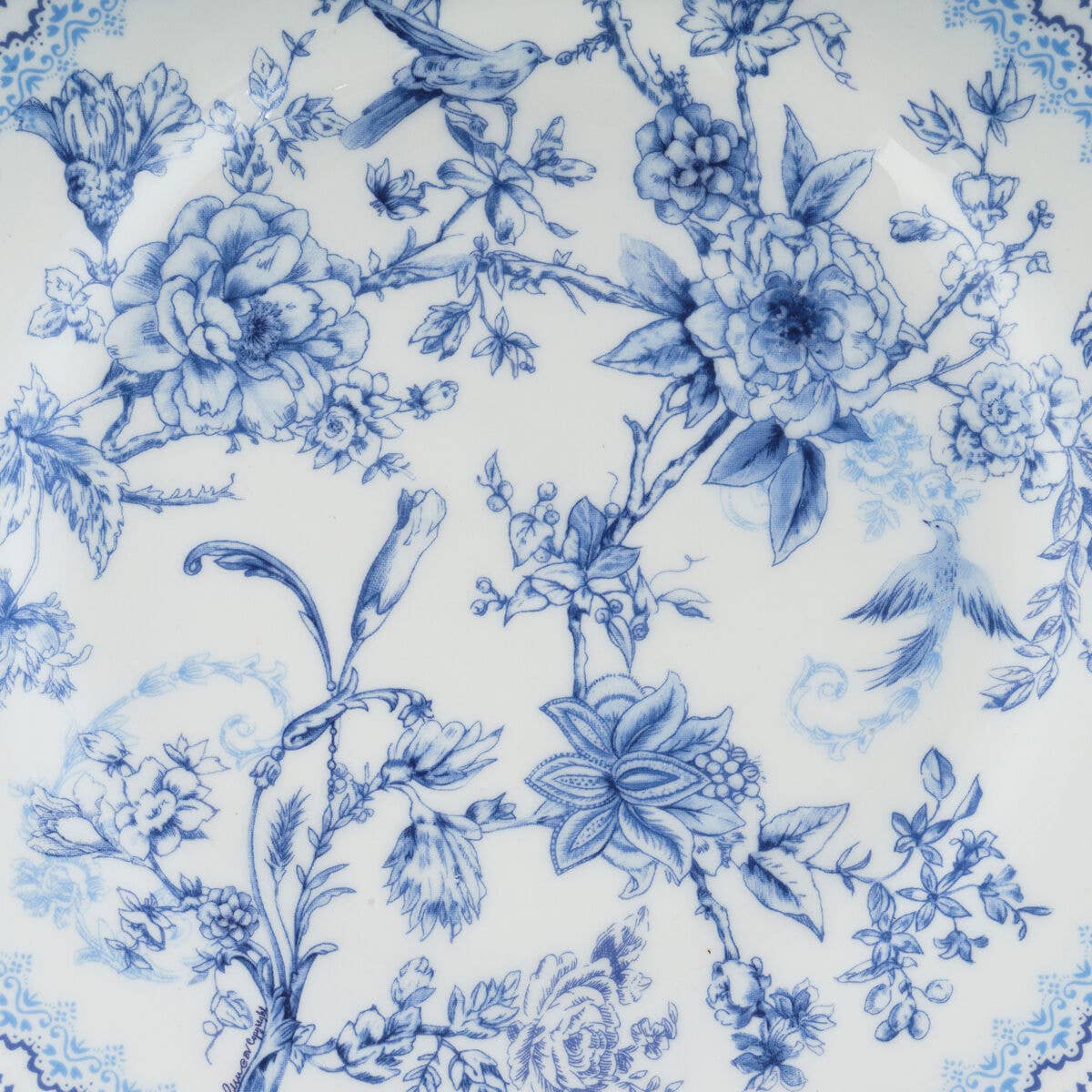 STP - Vente Assiette - Ensemble de 2 assiettes à dessert en porcelaine à fleurs bleues dans une boîte cadeau4