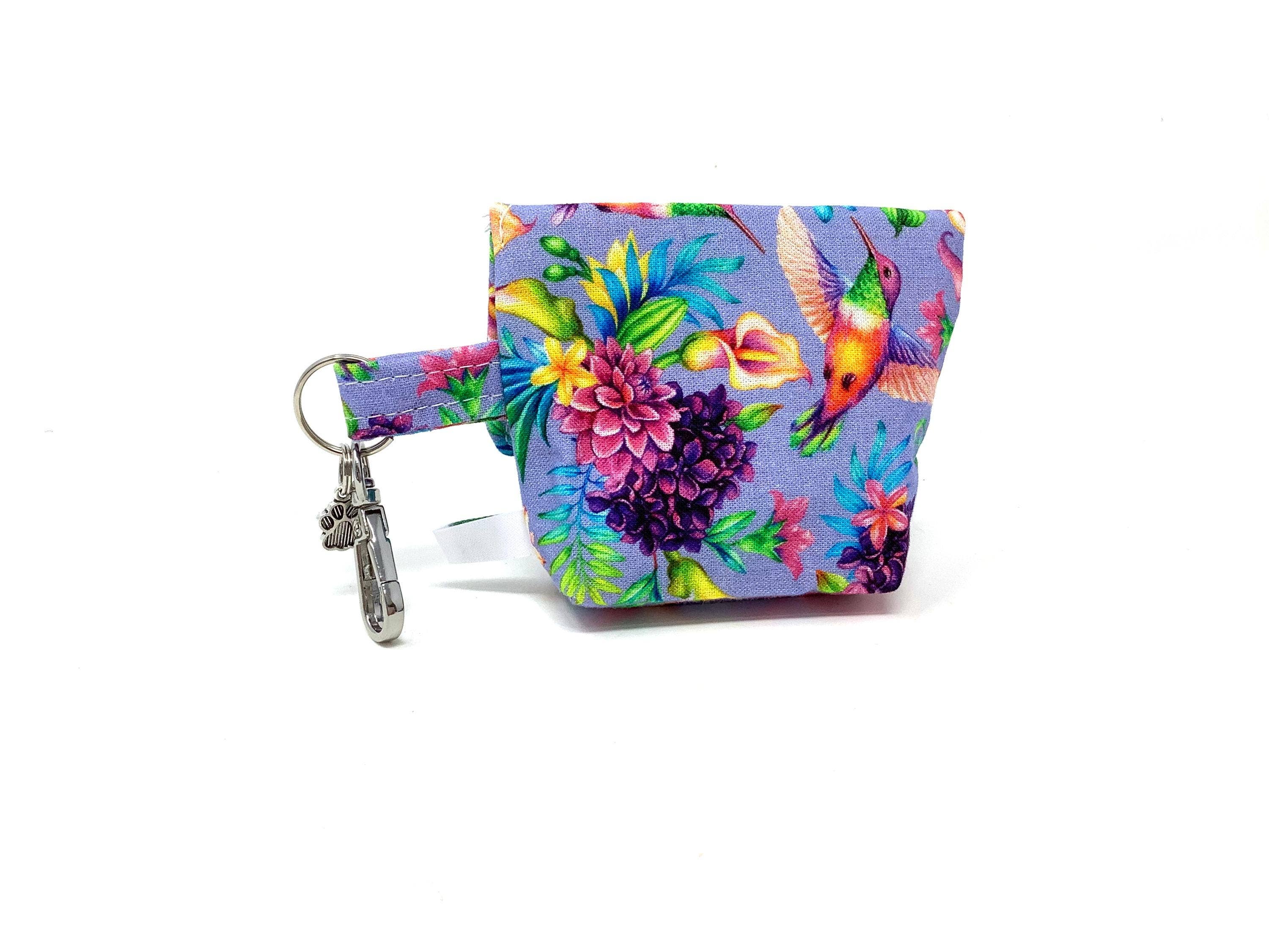EcoDogDesigns – wholesale Pet poo bag dispenser – Hummingbird Tropical Bird & Flowers Dog Bag Pouch1