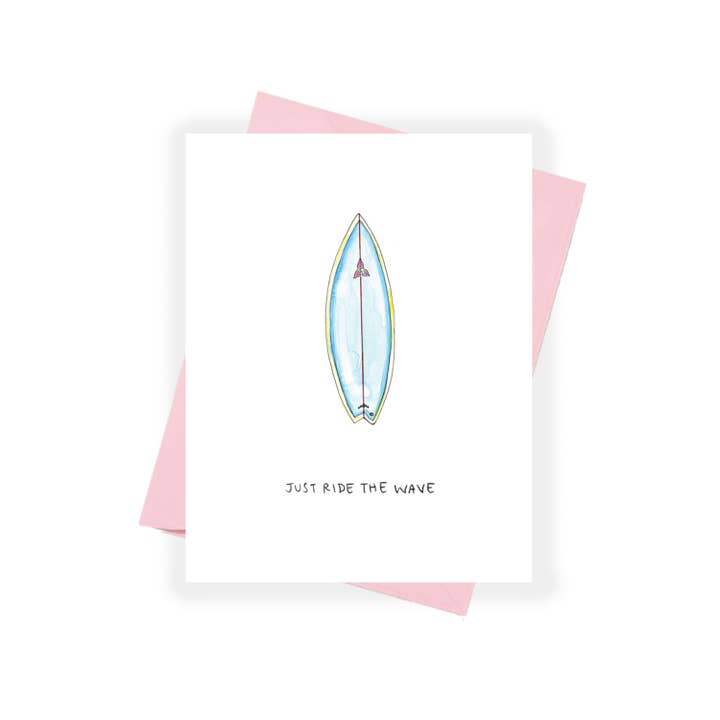 Just Ride the Wave Card for wholesale by Brittney Banks : Illustration + Paper Goods