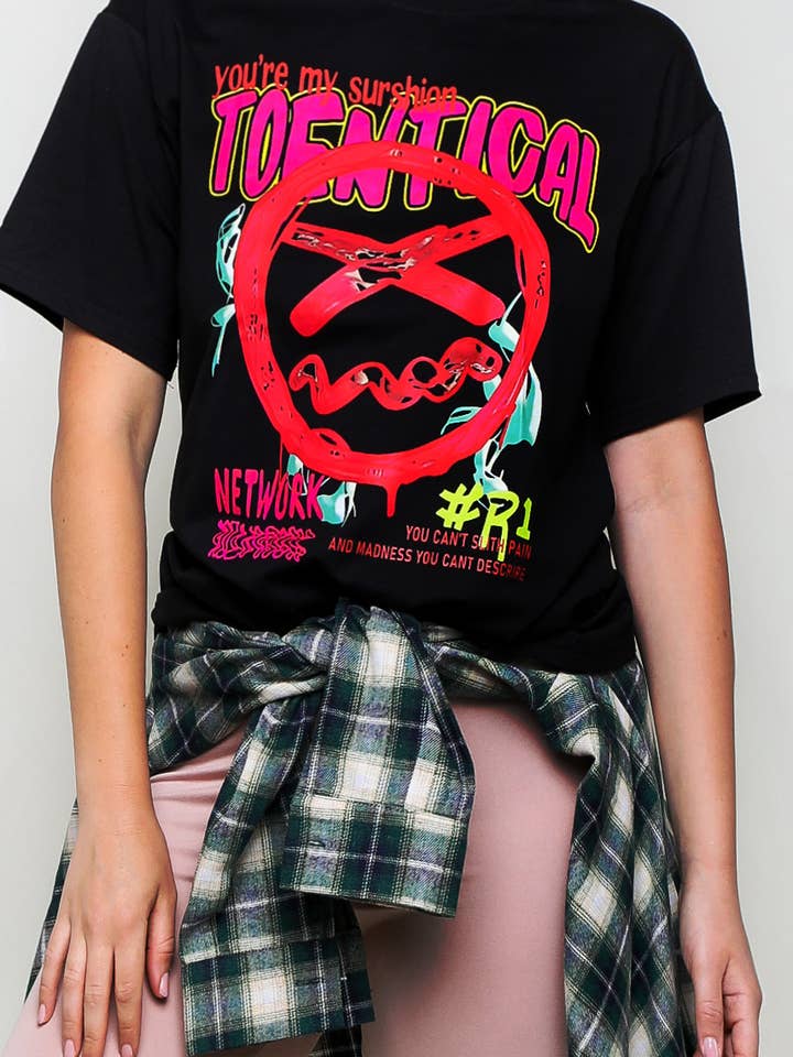 letter graphic drop shoulder tee for wholesale by Flarix