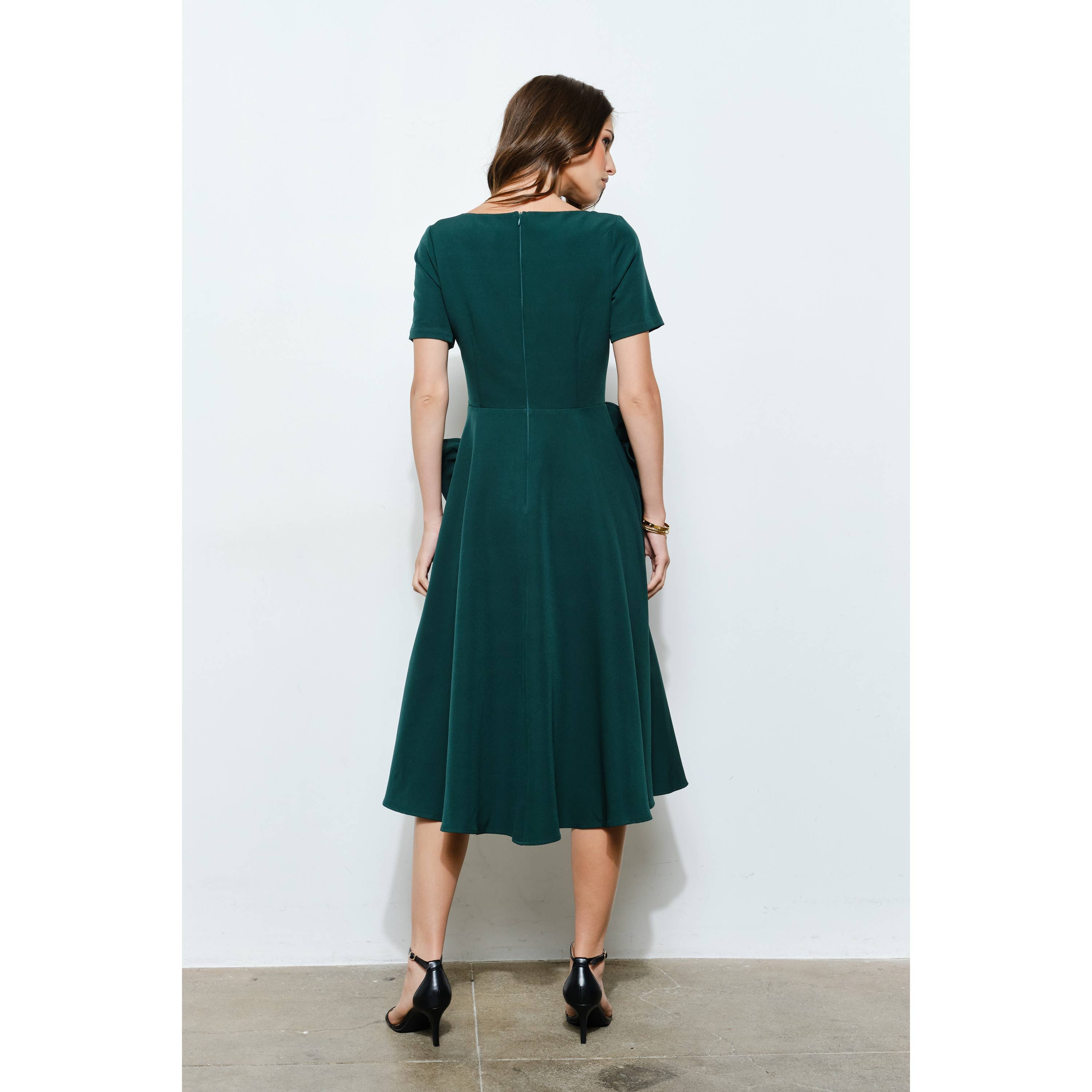 INA - Wholesale Dress - Women's - Elegant Rose Applique A-Line Midi Dress24