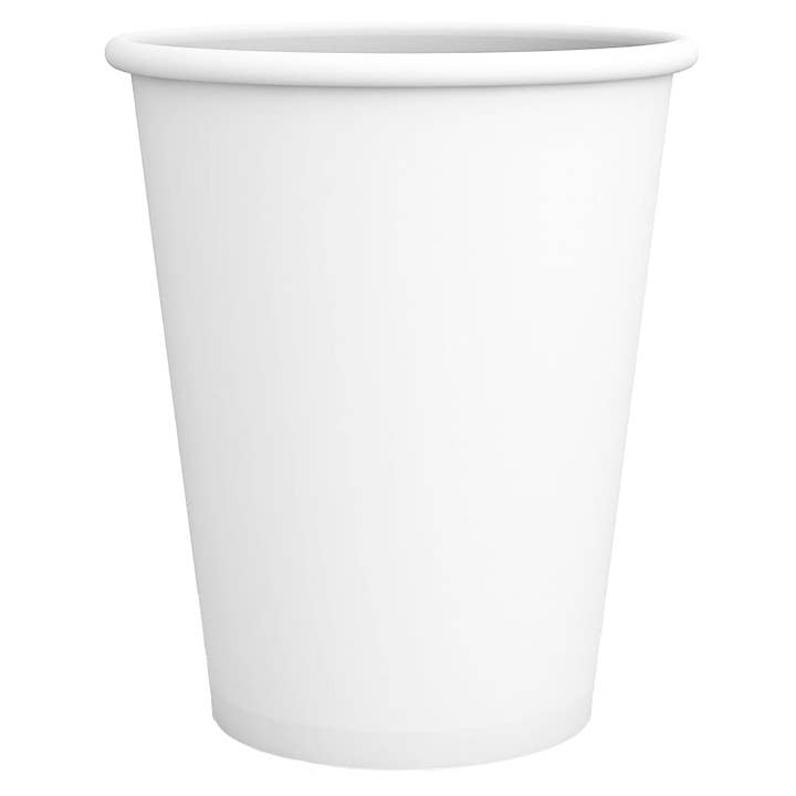EcoQuality - Wholesale Disposable Cup - 20Oz Disposable White Paper Hot Cold Cups with Black Dome