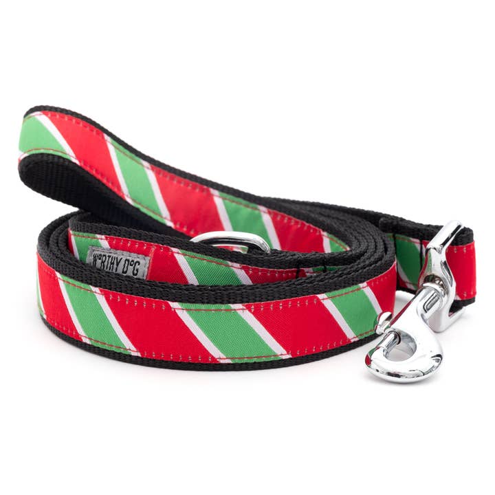 Holiday Stripe Lead för wholesale av The Worthy Dog