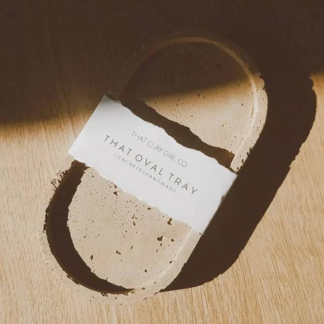 That Clay Girl Co. - Wholesale Decorative Tray - Concrete Tray | Oval Tray | Organic Decor | Decorative Tray0