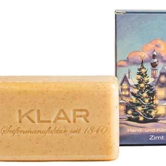 Klar's Christmas edition cinnamon (palm oil free) for wholesale by Seifen-Shop