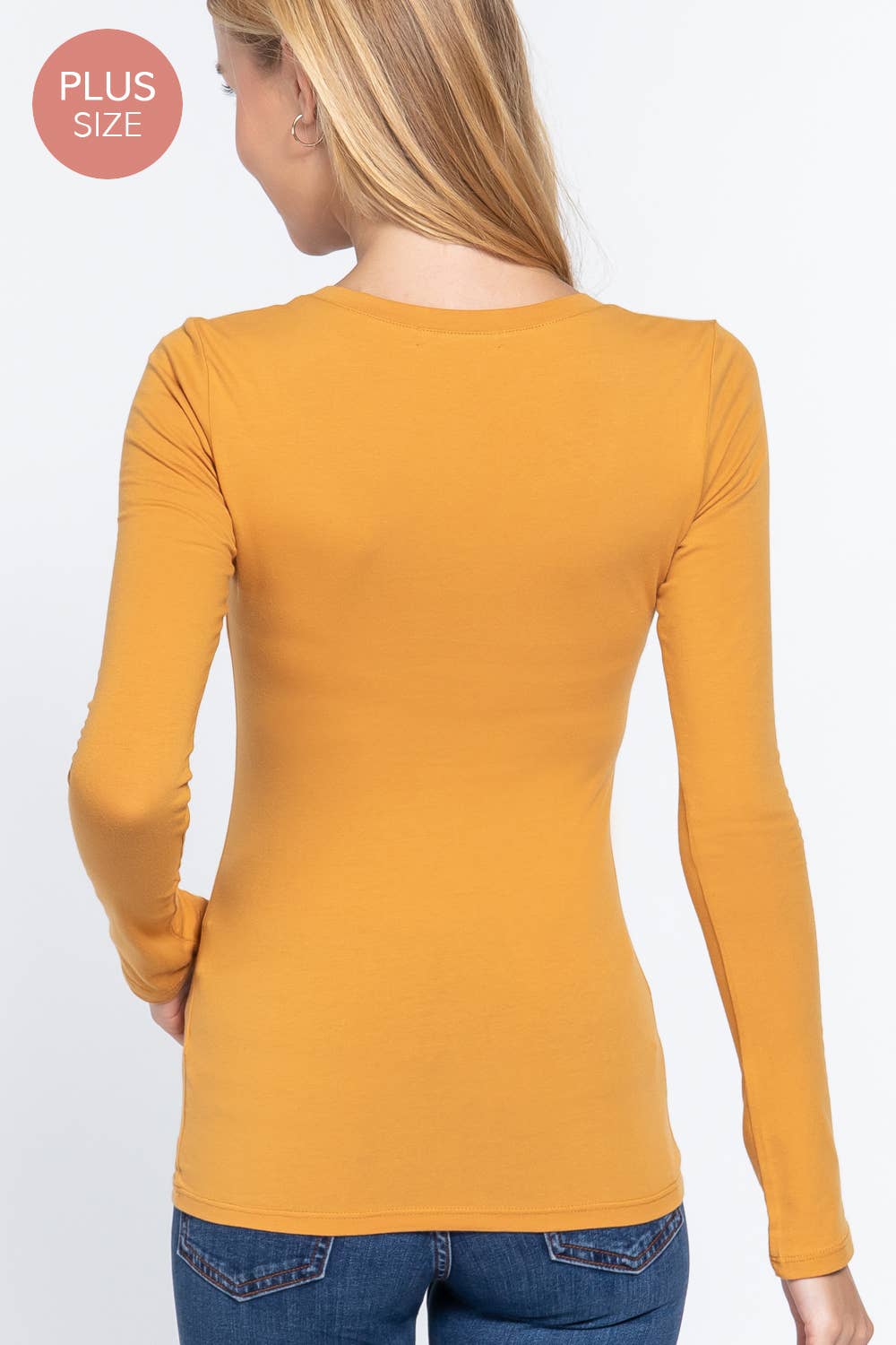 Active Basic | Active USA - Wholesale Knit Top - Women's - [PLUS SIZE] Long Sleeve Scoop Neck Top28