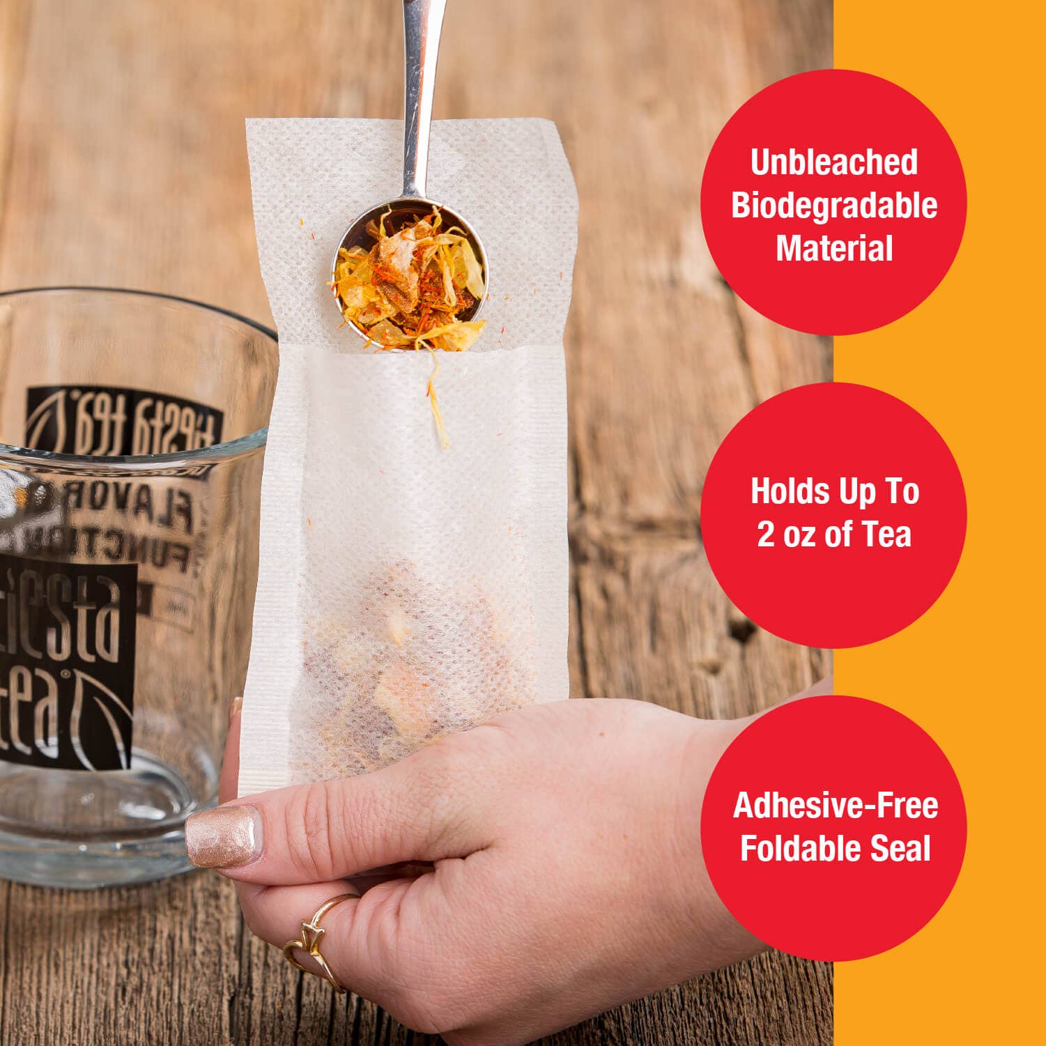 Tiesta Tea Company (loose leaf teas & accessories) - Wholesale Tea Strainer/Infuser - Tea Filters - Biodegradable Loose Leaf Tea Filters (6 Pack)4