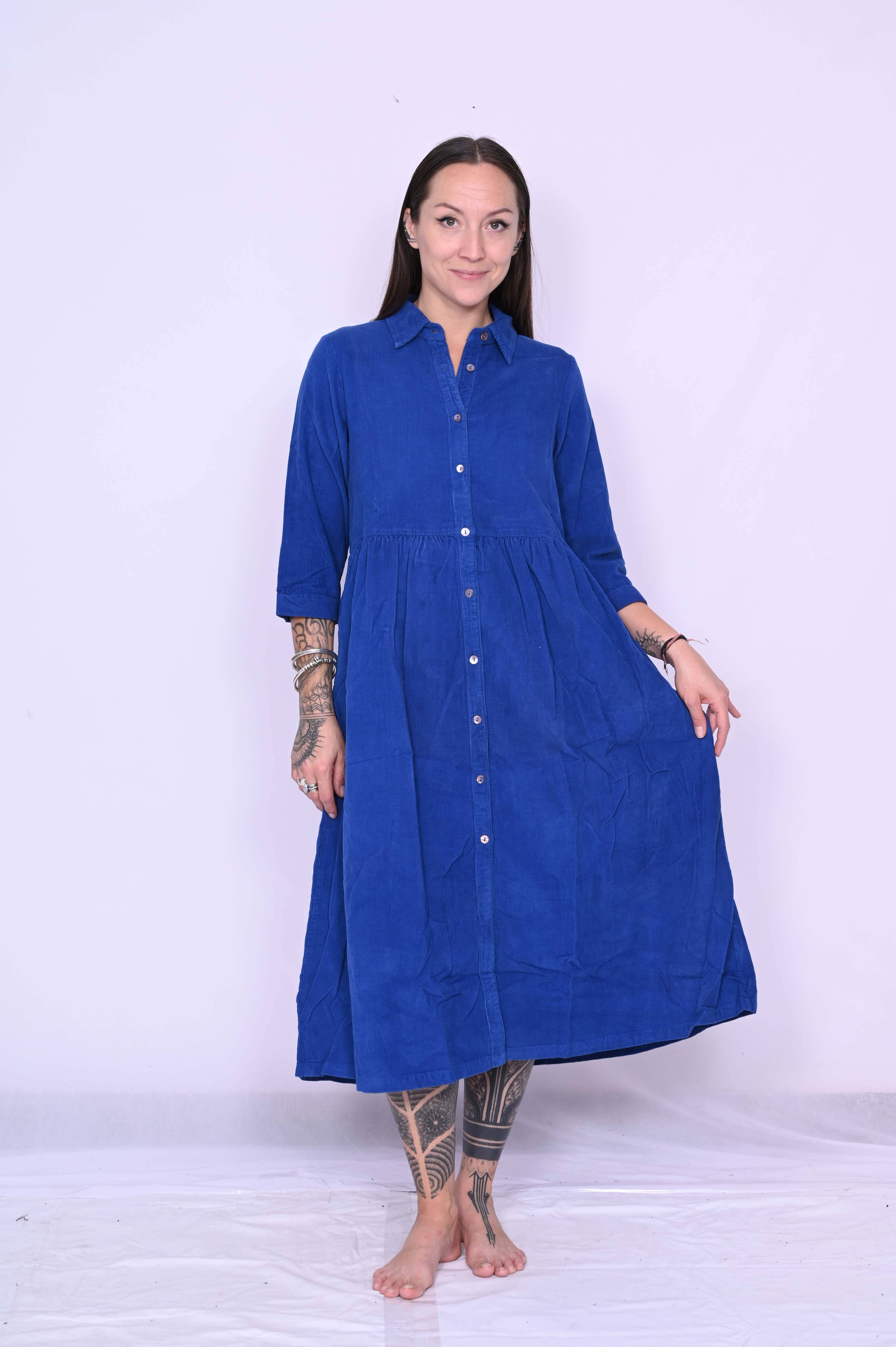 Humanity Centred Designs - Vendita all'ingrosso Vestito - Donna - Abito camicia invernale Daisy_ Organic Baby Corduory Winter1