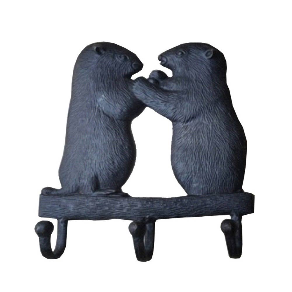 LES SCULPTEURS DU LAC - Wholesale Wall Accent - Groundhog cast iron hook1