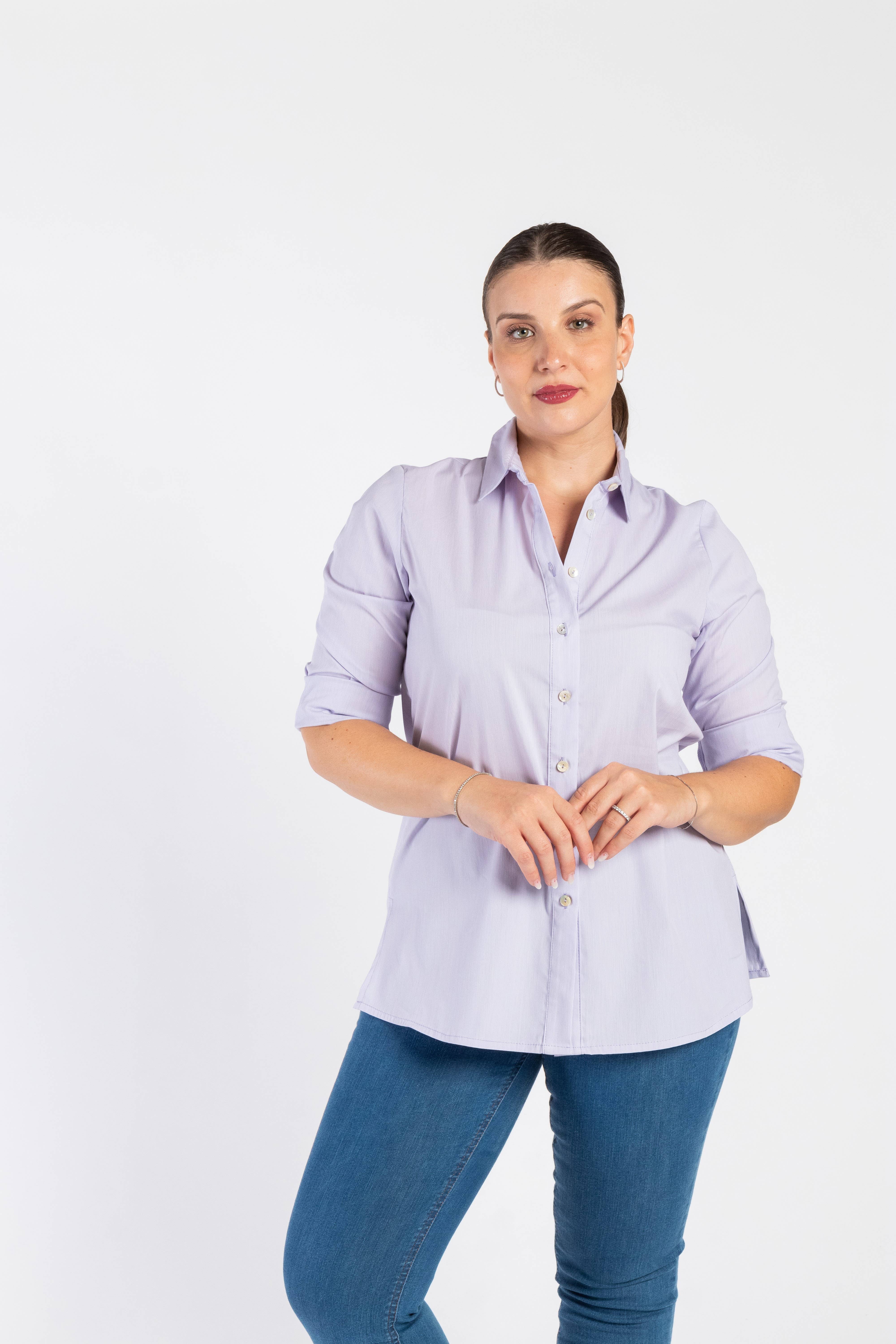 Clara G. - Wholesale Button Down Shirt - Women's - Striped Cotton Shirt With Collar And Buttons5
