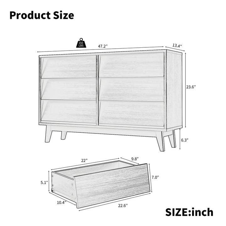 HOMYCASA DESIGN INC - Wholesale Cabinet - Harlan 6-Drawer Dresser1