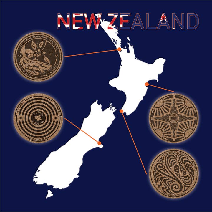 Manhole Cover Coasters Neuseeland für den Großhandel von Tombino